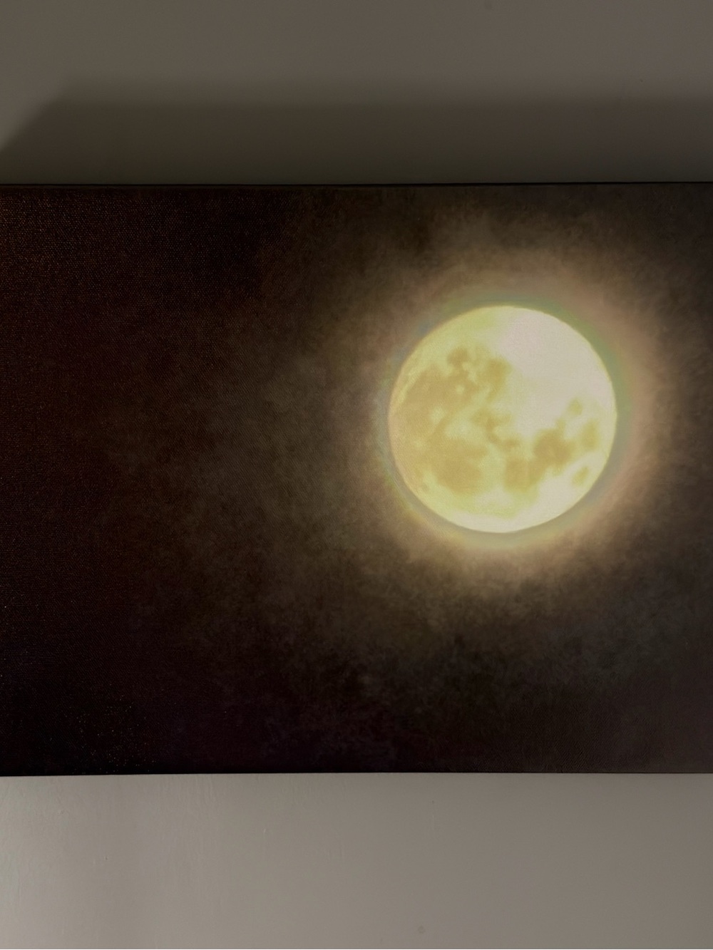 Moon Glow Wall Art Canvas Print - Yellow Moon
